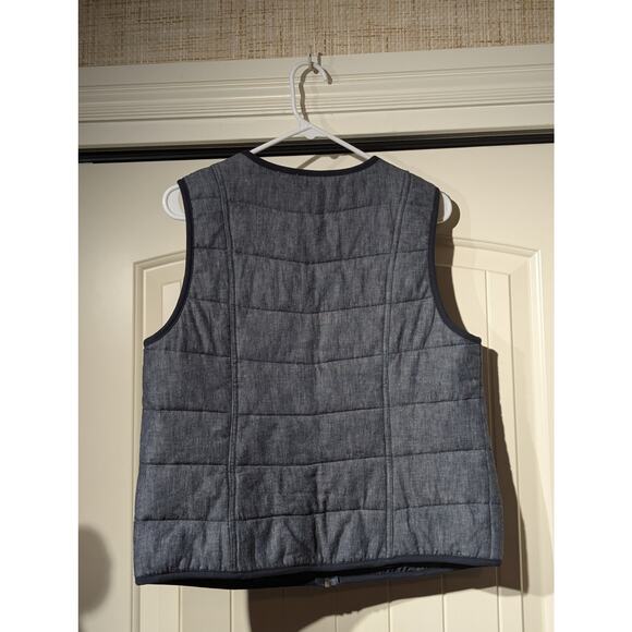 Christopher & Banks Front Zip Puff Denim Look Vest Womens' Size M - Picture 10 of 11